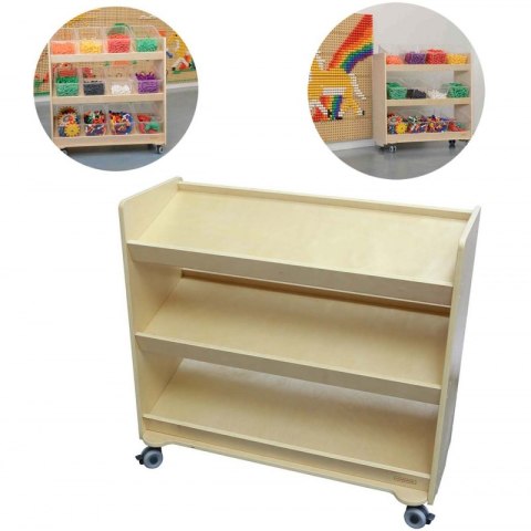 MASTERKIDZ Regał na Kółka - 3 Półki Na Akcesoria Do Tablicy STEM