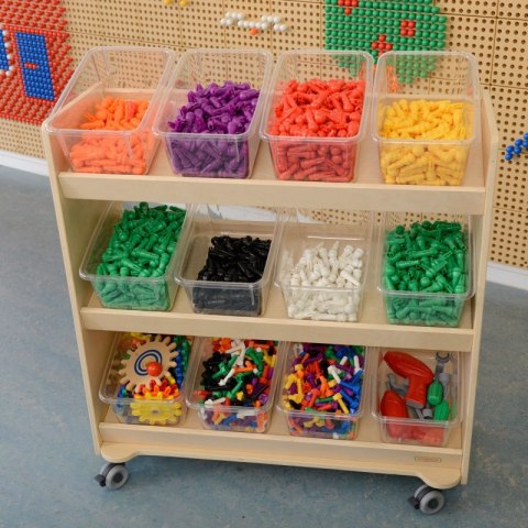 MASTERKIDZ Regał na Kółka - 3 Półki Na Akcesoria Do Tablicy STEM