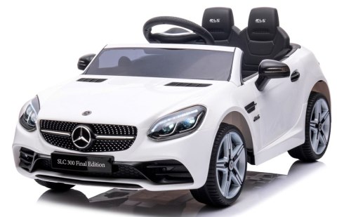 Mercedes SLC 300 BIAŁY Autko na akumulator Piankowe Koła Eva, miękki fotelik, Pilot