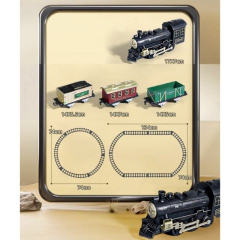 WOOPIE Klasyczny Pociąg Parowy Lokomotywa Tor XXL