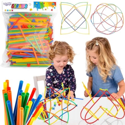 WOOPIE Klocki Konstrukcyjne Kolorowe Słomki 500 el.