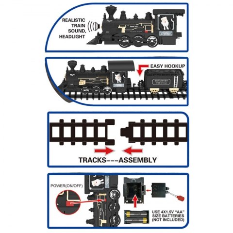 WOOPIE Pociąg Lokomotywa Zestaw XXL Tor 403 cm