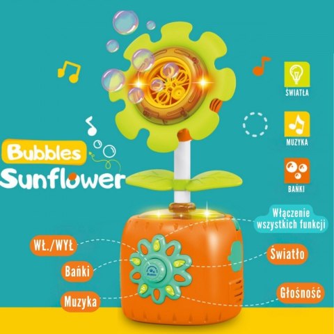 WOOPIE Słonecznikowa Elektryczna Maszyna Do Bąbelków Efekty Świetlne i Dźwiękowe