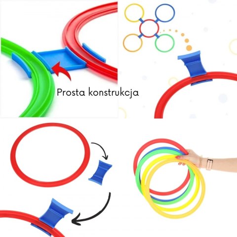 WOOPIE Zestaw do Gry w Klasy do Skakania Pierścienie Obręcze 10 szt