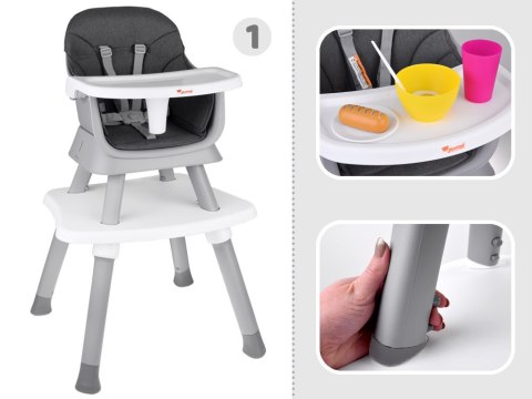 Wielofunkcyjny fotelik Krzesełko do karmienia Zestaw 6w1 dla dzieci ZA5664