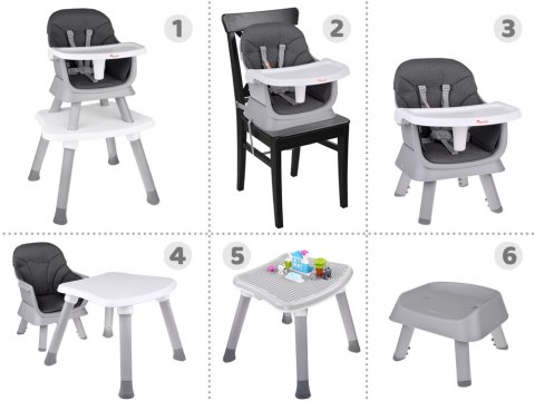Wielofunkcyjny fotelik Krzesełko do karmienia Zestaw 6w1 dla dzieci ZA5664