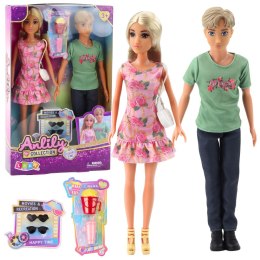 Zestaw Lalki Anlily Dziewczyna Z Chłopakiem Akcesoria Okulary Torebka