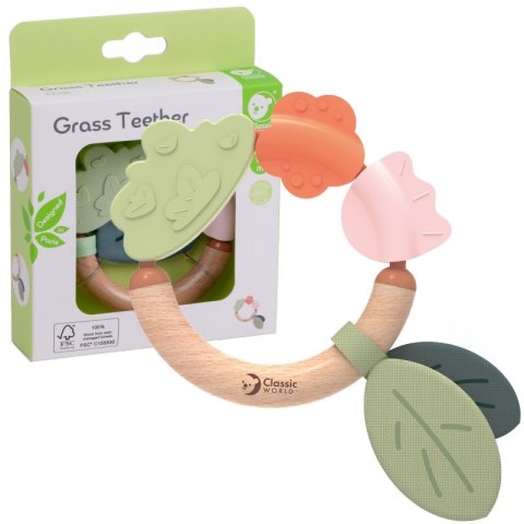 CLASSIC WORLD Drewniana Grzechotka Sensoryczna Gryzak 2w1