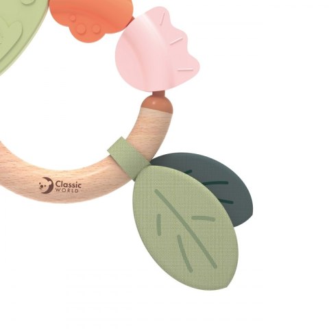CLASSIC WORLD Drewniana Grzechotka Sensoryczna Gryzak 2w1