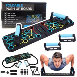 Deska Do Pompek Ćwiczeń 15w1 Składana Gumy Oporowe Z Uchwytami