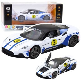 Samochód Metalowy Sportowy Światła Dźwięki Napęd Biały 1:22
