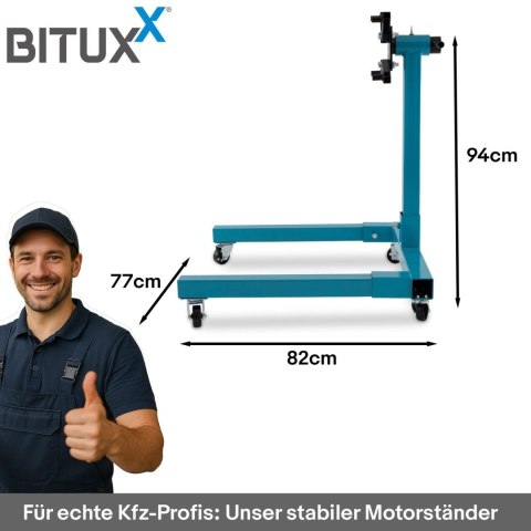 Stojak do Montażu Silnika / skrzyni 570kg Uchwyt na silnik Mobilny na kołach Obrotowy