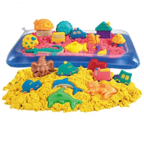 WOOPIE Piasek Kinetyczny 0,8 kg Zestaw w Koszyku z Foremkami + Basen