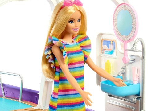 Mattel Barbie Motorówka dla lalek z TRANSFORMACJA WNĘTRZ + akcesoria ZA6042