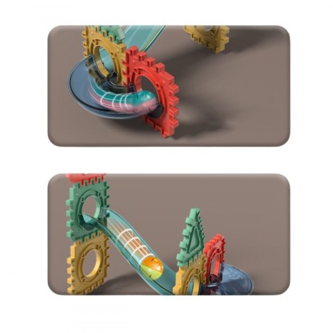 WOOPIE Klocki Magnetyczne Konstrukcyjne 3D Zestaw Edukacyjny Tor Kulkowy 128el.
