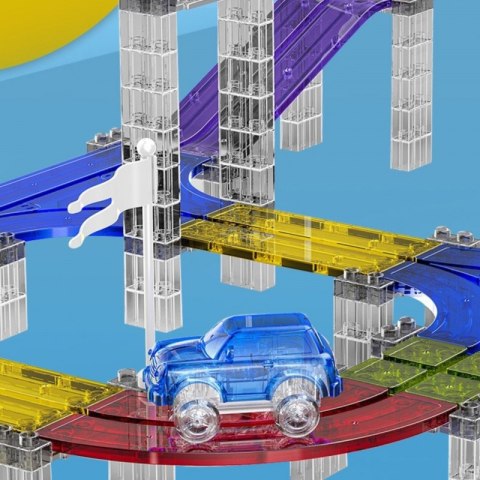 WOOPIE Magnetyczny Tor Samochodowy Wyścigowy + Autko 76 el.