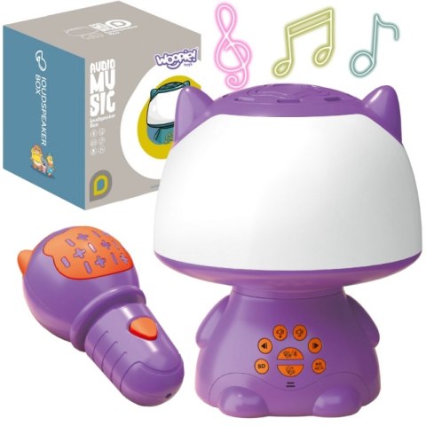 WOOPIE Multifunkcyjna Lampka RGB Głośnik Bluetooth Karaoke Modulator Głosu Karta SD AUX Fioletowa