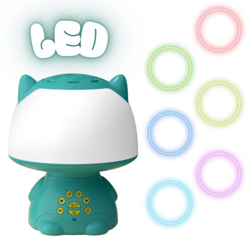 WOOPIE Multifunkcyjna Lampka RGB Głośnik Bluetooth Karaoke Modulator Głosu Karta SD AUX Turkusowa