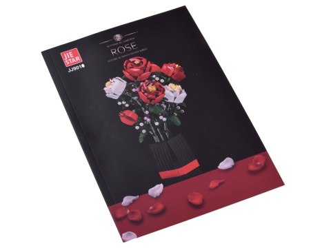 Klocki konstrukcyjne Kwiaty w wazonie BUKIET RÓŻ + wazon 818 ele ZA5760