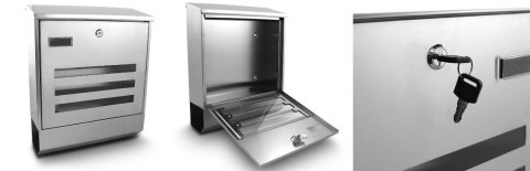 NAŚCIENNA SKRZYNKA POCZTOWA NA LISTY ZE STALI NIERDZEWNEJ NOWOCZESNA