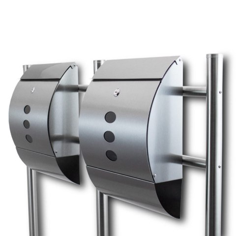 PODWÓJNA PÓŁOKRĄGŁA SKRZYNKA POCZTOWA Z GAZETNIKIEM WOLNOSTOJĄCA