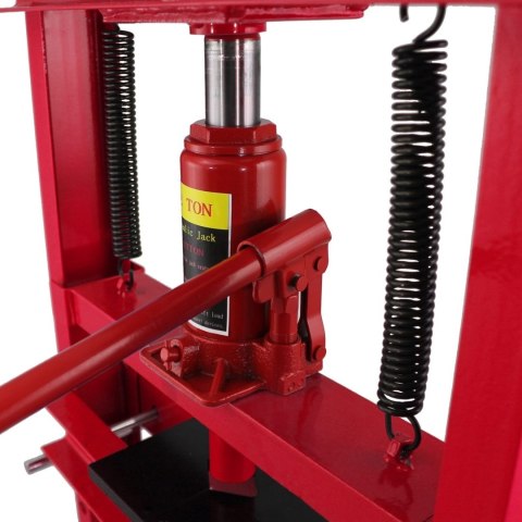 Prasa hydrauliczna warsztatowa nacisk 12 ton czerwona łatwy montaż