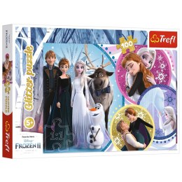 Puzzle - 100 Glitter - W blasku miłości - Disney Kraina Lodu II - Trefl 14817