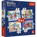 Puzzle - 4w1 (12, 15, 20, 24) - U Treflików pada śnieg - Rodzina Trefilków - Trefl 34657