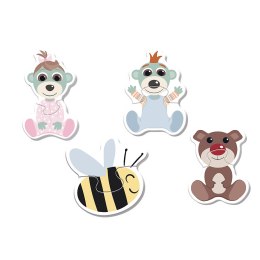 Puzzle - Baby Classic - Przyjacielskie Bobaski - Bobaski i Miś - Trefl 36139