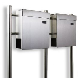 SKRZYNKA POCZTOWA NA LISTY PODWÓJNA NA STOJAKU Z GAZETNIKIEM