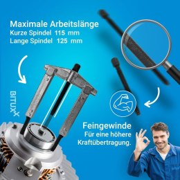 Ściągacz do łożysk ściągacz wewnetrzny 2 i 3 ramienny zestaw 12 elementów Bituxx