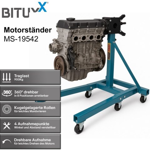 Stojak do Montażu Silnika / skrzyni 900kg Uchwyt na silnik Mobilny na kołach Obrotowy
