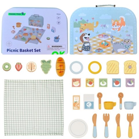 TOOKY TOY Zestaw Piknikowy Owoce do Krojenia Zestaw Śniadaniow
