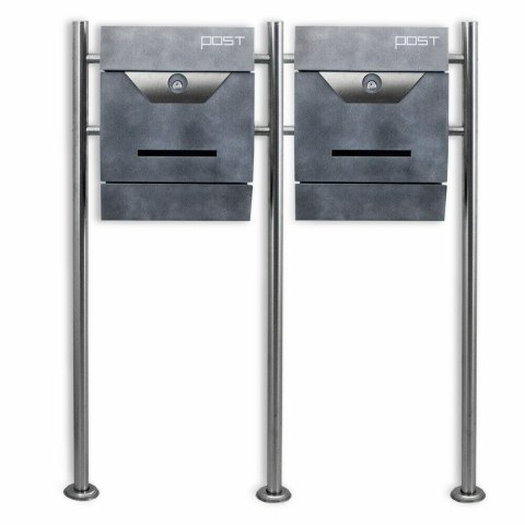 WOLNOSTOJĄCA SKRZYNKA NA LISTY PODWÓJNA NA STOJAKU Z GAZETNIKIEM