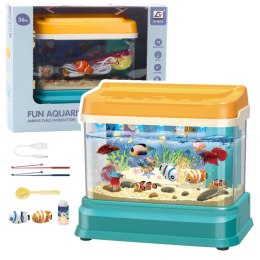 Akwarium Na Wodę Edukacyjne Magnetyczne Rybki Lampka LED Dźwięki Bąbelki