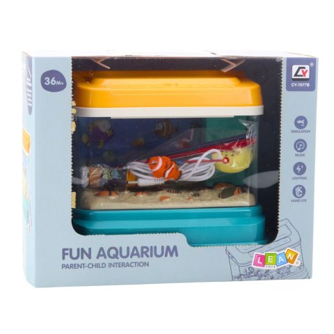 Akwarium Na Wodę Edukacyjne Magnetyczne Rybki Lampka LED Dźwięki Bąbelki