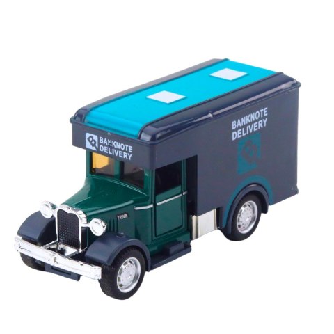 Ciężarówka Klasyczna Metalowa Napęd Pull Back Światła Dźwięki