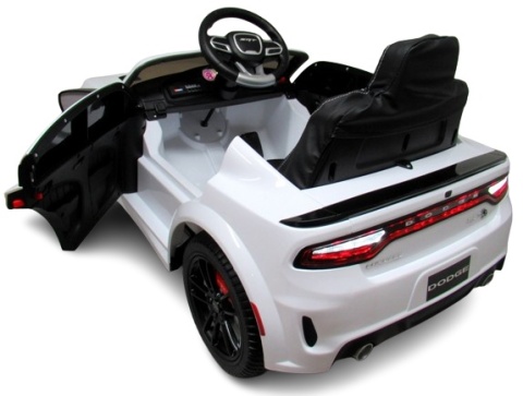 DODGE SRT BIAŁY Autko na akumulator EVA Skóra pilot
