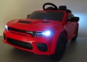 DODGE SRT CZERWONY Autko na akumulator EVA Skóra pilot