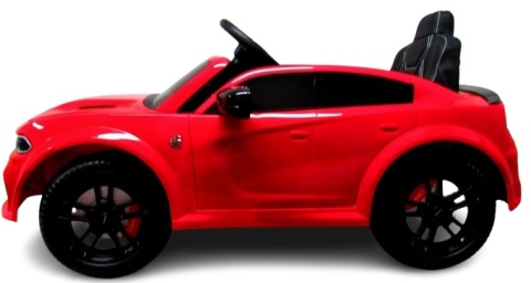DODGE SRT CZERWONY Autko na akumulator EVA Skóra pilot