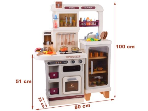 Interaktywna beżowa kuchnia dla dzieci + efekty: światło dźwięk para ZA5766