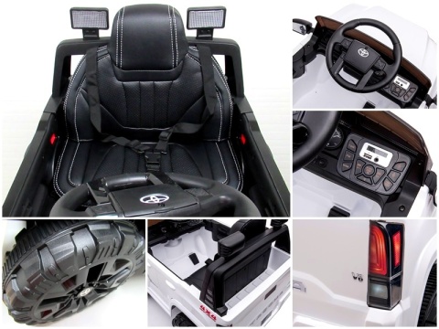 Toyota Tacoma BIAŁY Autko na akumulator miękki fotelik pilot