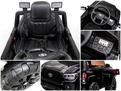 Toyota Tacoma CZARNY Autko na akumulator miękki fotelik pilot