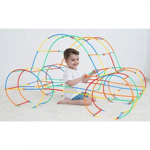 WOOPIE Klocki Konstrukcyjne Świecące Słomki 400 szt.