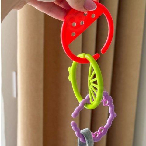 WOOPIE Zabawka Sensoryczna Gryzaki dla Niemowląt Zawieszki Zwierzątka Łańcuszek 4 el.