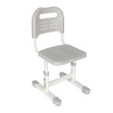 Biurko dziecięce szkolne regulowane krzesło lampka LED USB szare