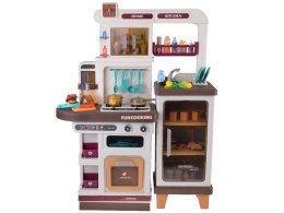 Interaktywna brązowa kuchnia dla dzieci+efekty: światło dźwięk para ZA5765