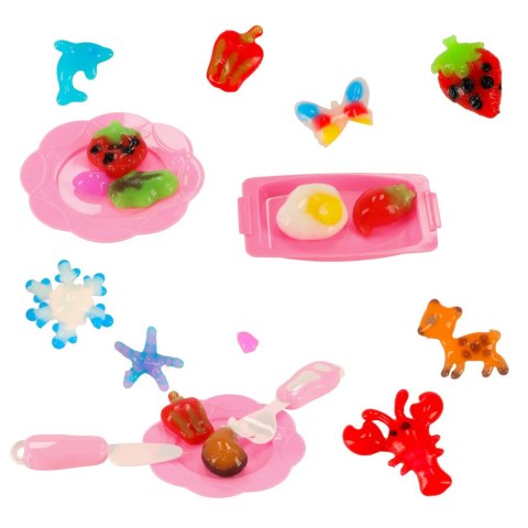 Klej żel kryształowy 3D crystal glue magiczna kuchnia szablony kreatywny zestaw 62 elementy morelowy