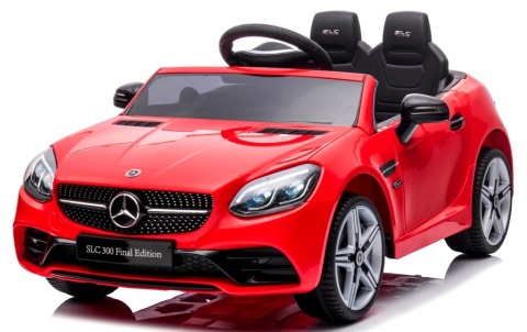 Mercedes SLC 300 CZERWONY Autko na akumulator Piankowe Koła Eva, miękki fotelik, Pilot