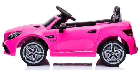 Mercedes SLC 300 RÓŻOWY Autko na akumulator Piankowe Koła Eva, miękki fotelik, Pilot